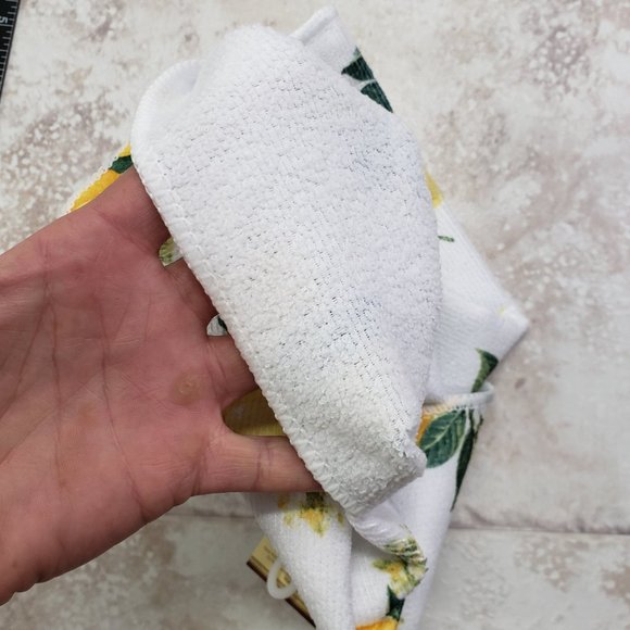 2 Dish Towel Heavy Weight Home Collection Kitchen Lemon Print 15" X 25" - Picture 5 of 8